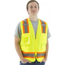 Hi-Viz Surveyors Vest w DOT Striping, ANSI 2